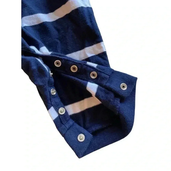 Ralph Lauren Navy/ White Stripes Baby Rugby Coverall SZ 3 mo - Picture 3 of 4